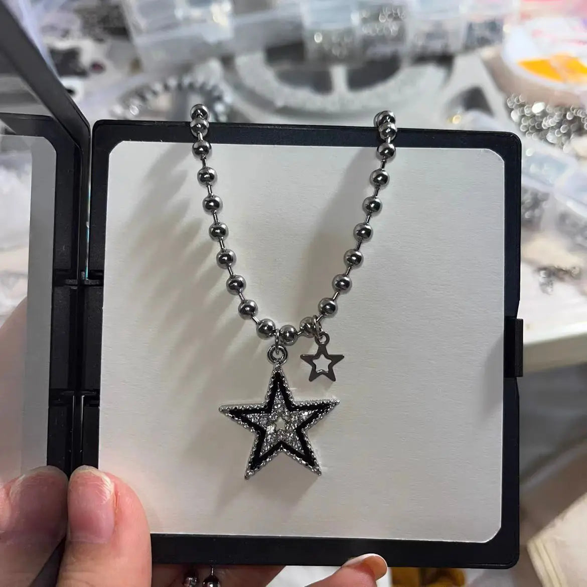 Titanium Steel Star Pendant Necklace for Men Women Y2K Hip Hop Cool Hot Girls Beads Chains Choker Korean Fashion Jewelry-Dollar Bargains Online Shopping Australia