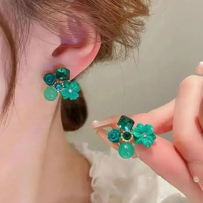 925 Silver Needle Korean Fashion Imitation Pear Earrings For Women Jewelry Luxury Women's Heart Stud Earrings-Dollar Bargains Online Shopping Australia