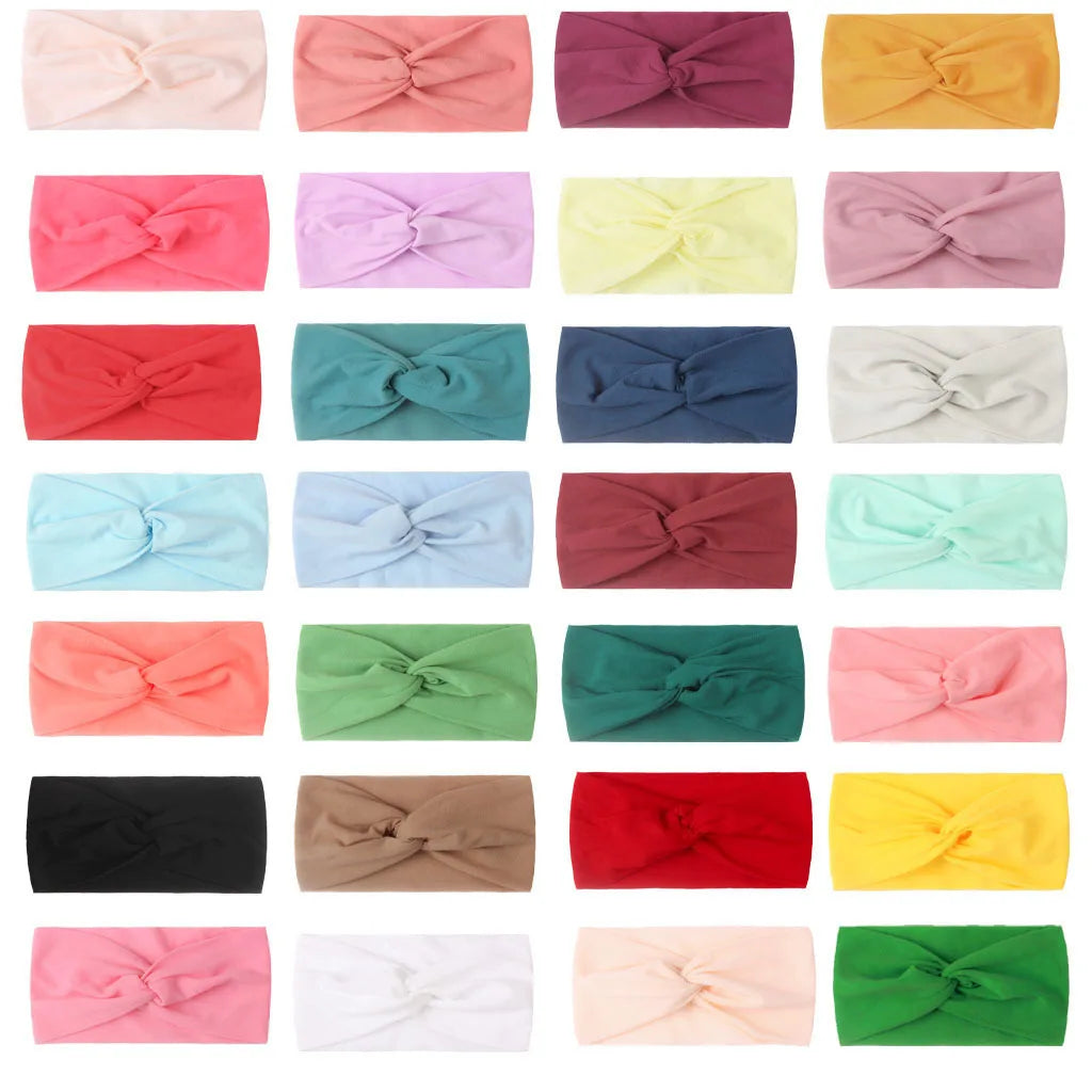 Solid Color Baby Headband Girls Twisted Knotted Soft Elastic Baby Girl Headbands Hair Accessories Large Size-Dollar Bargains Online Shopping Australia