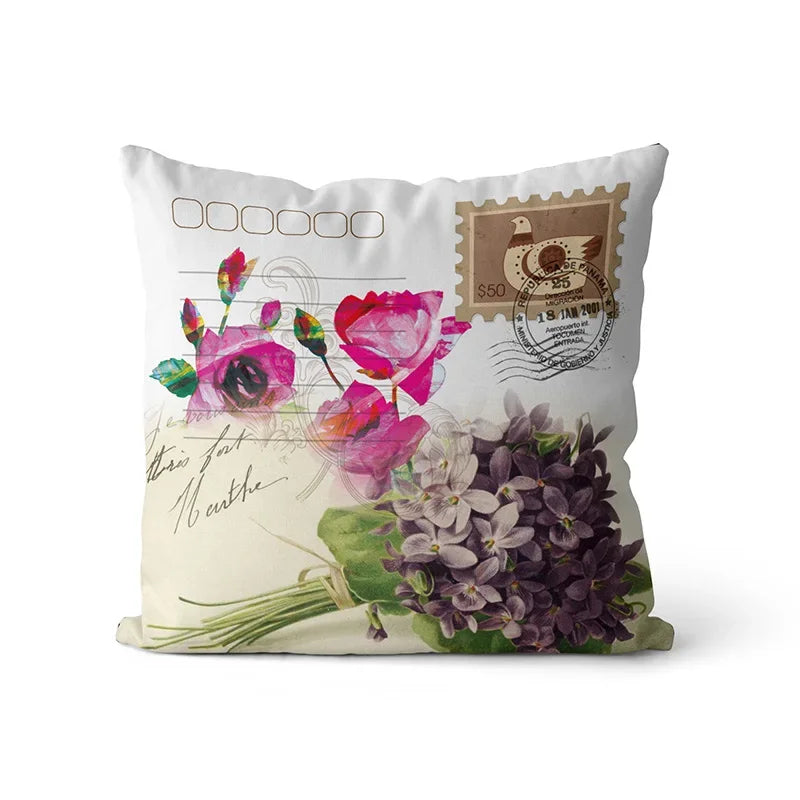 Happy Easter Day Purple Flower Pillow Case Hydrangea Lavender Rose Forest Pillowslip Cushion Covers Sofa Living Room-Dollar Bargains Online Shopping Australia