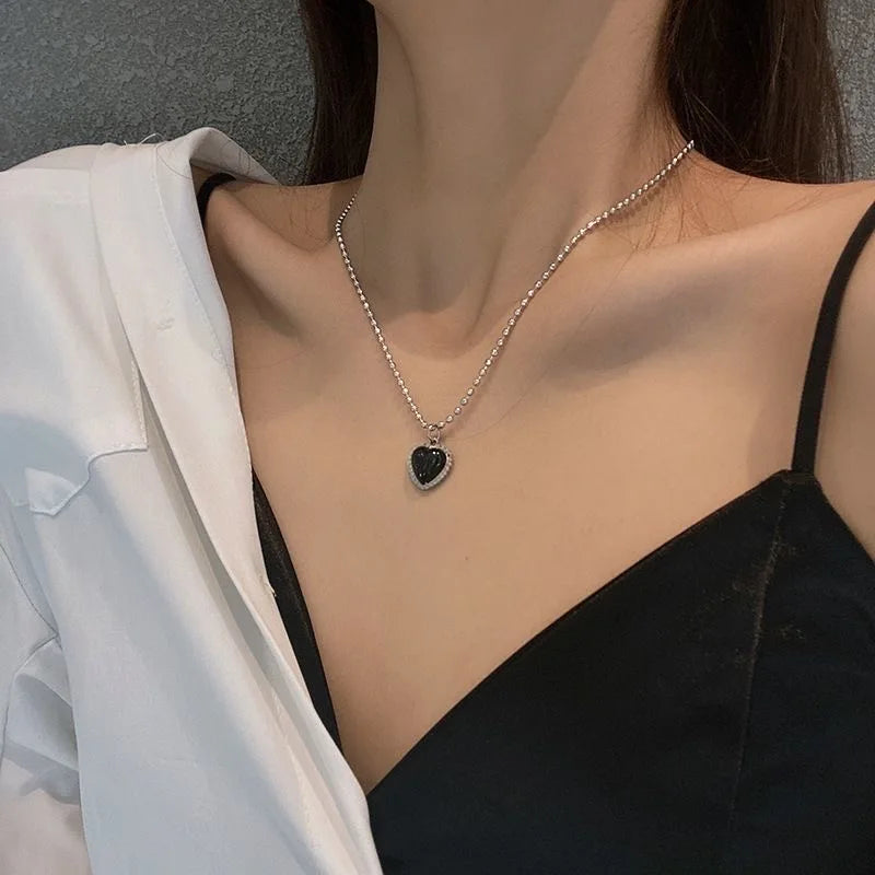 Love Heart Pendant Necklace For Women Men Personality Simple Design Thin Chain Choker Necklaces Jewelry-Dollar Bargains Online Shopping Australia