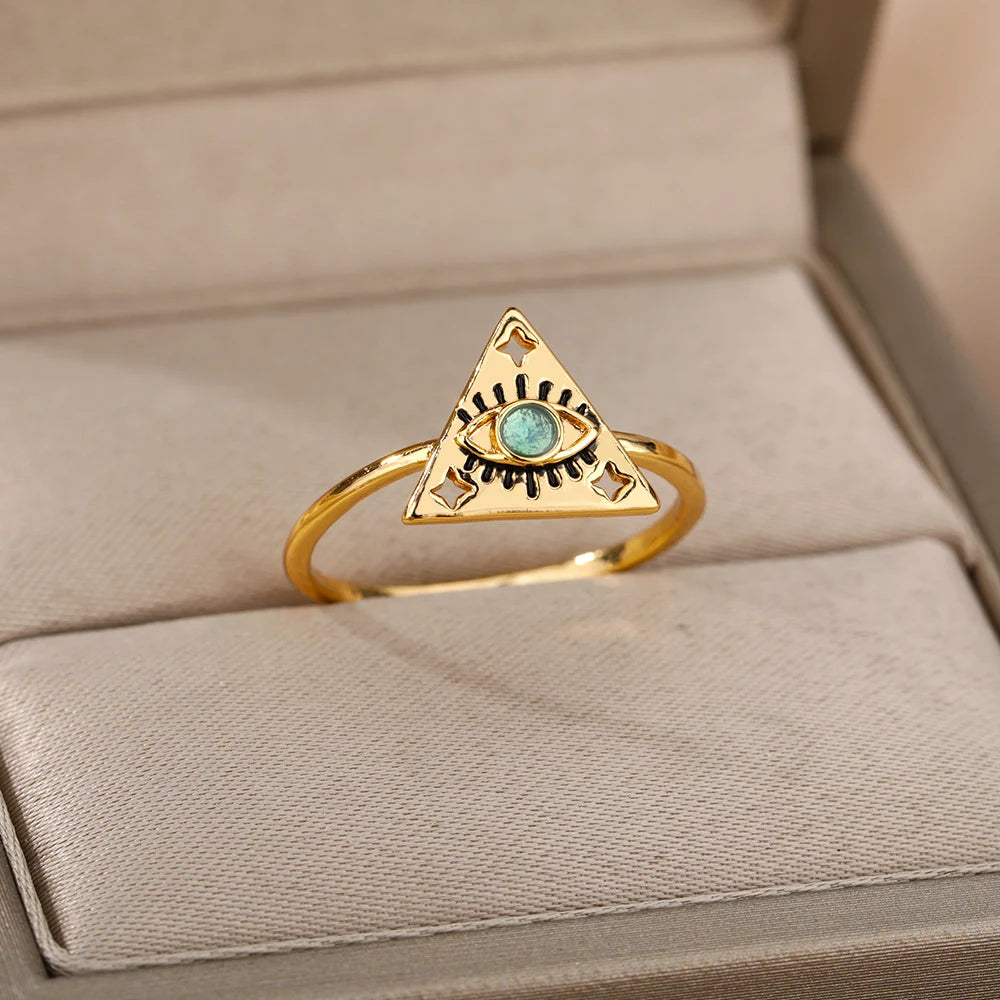 Lucky Turkish Evil Eye Rings For Women Opening Stainless Steel Ring Luxury Wedding Couple Jewelry anillos mujer-Dollar Bargains Online Shopping Australia