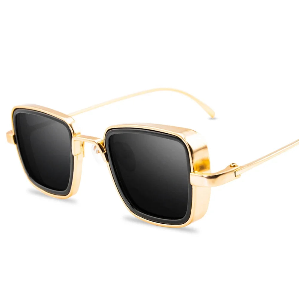 Stylish Retro Brand Shades Men Women Sun Glasses UV400 Square Vintage Metal Steampunk Sunglasses-Dollar Bargains Online Shopping Australia