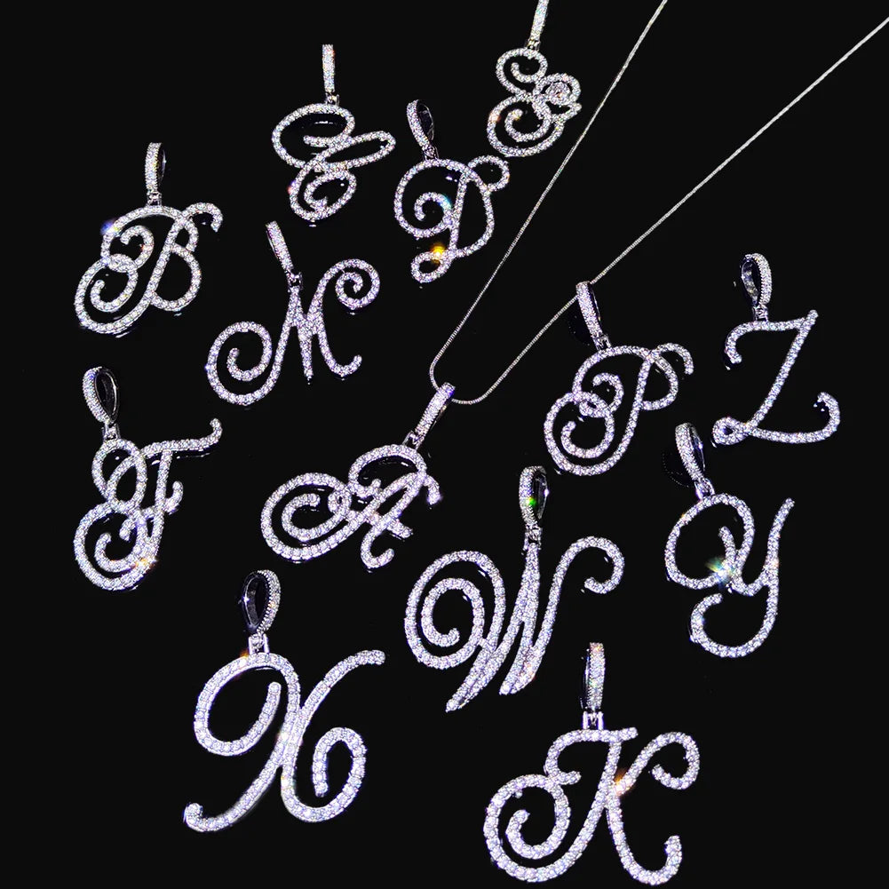 Cursive Initial Letter Name Pendant Necklace For Women Simple Rope Chain Letter Necklace Fashion Jewelry Gift-Dollar Bargains Online Shopping Australia