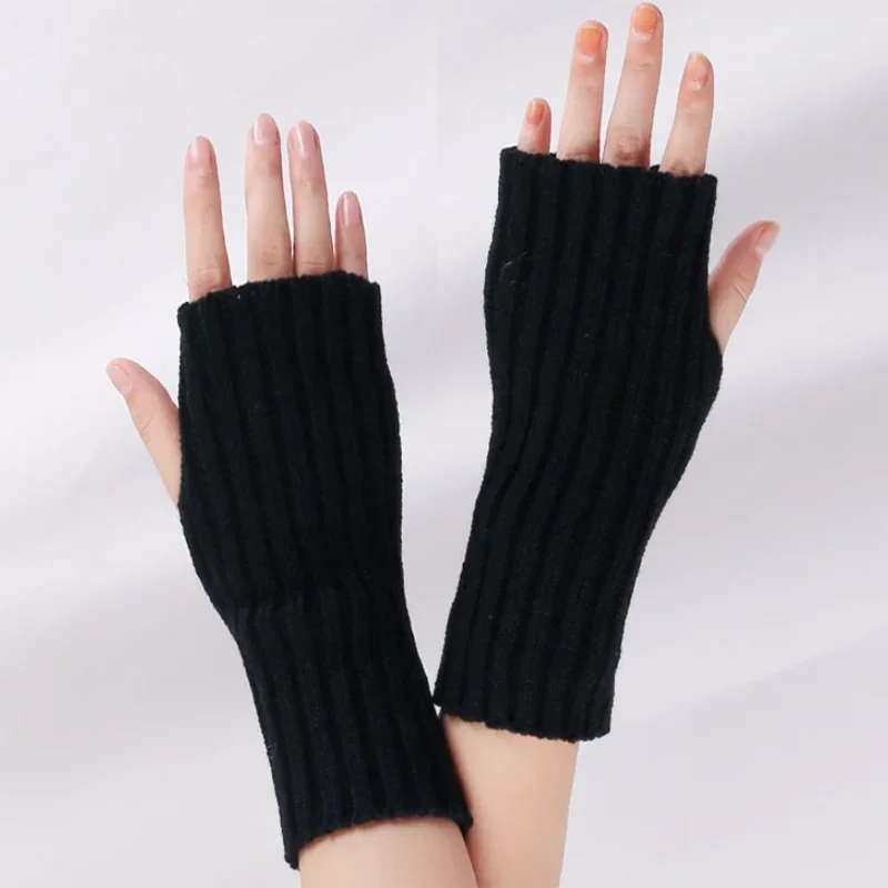 Long Fingerless Gloves Women‘s Mitten Winter Arm Warmer Knitted Arm Sleeve Fine Casual Soft Girls Goth Clothes Punk Gothic Glove-Dollar Bargains Online Shopping Australia