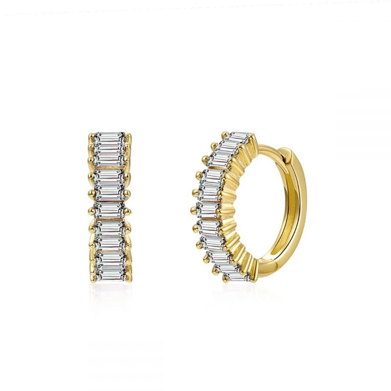 Gold Filled Stud Earrings Set For Women Ear Cuffs Colorful Zircon Dangle Hoop Earrings Fashion Party Jewelry-Dollar Bargains Online Shopping Australia