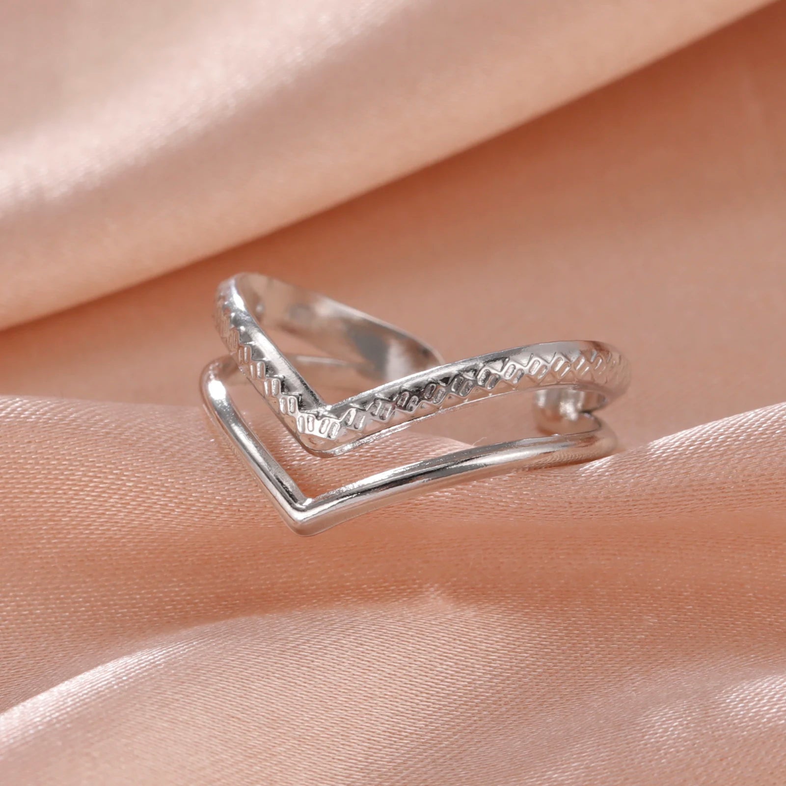 Women Rings Geometric Heart Aesthetic Adjustable Open Finger Ring Fashion Party Jewelry Gifts-Dollar Bargains Online Shopping Australia