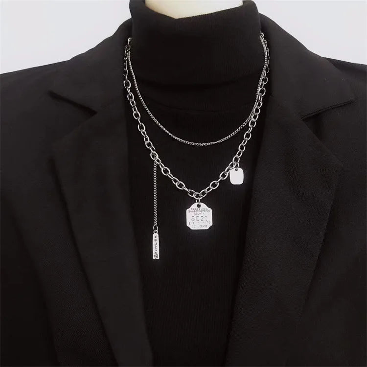 Multilayer Hip Hop Long Chain Necklace For Women Men Jewelry Gifts Key Cross Pendant Necklace Accessories-Dollar Bargains Online Shopping Australia