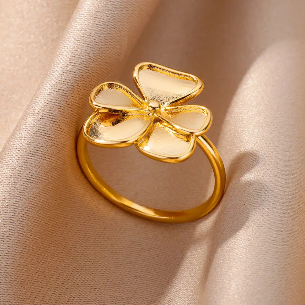 Stainless Steel Heart Rings for Women Vintage Gold Color Twist Barbed Wire Finger Ring Aesthetic Jewelry Gifts-Dollar Bargains Online Shopping Australia
