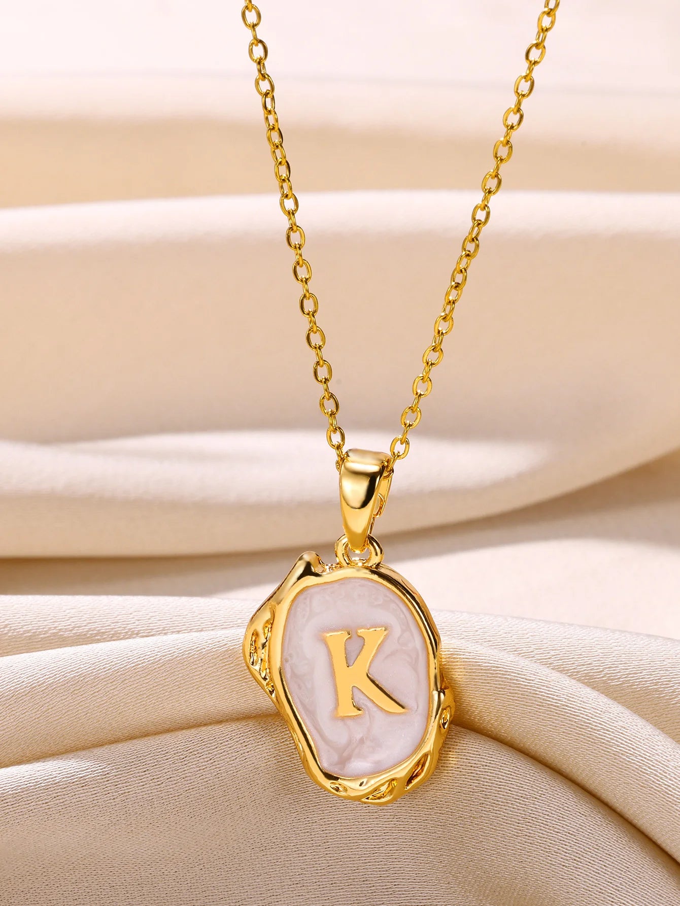 Y2K Stainless Steels Drip Oil 26 Letter Necklaces for Women Men Alphabet A-Z Initials Pendant Necklace Aesthetic Jewelry Gift-Dollar Bargains Online Shopping Australia