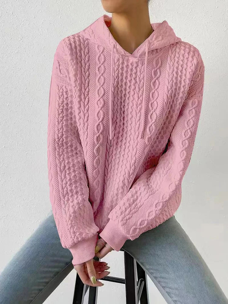 Hoodies Women Casual Long Sleeve Tops Loose Pink Sweatshirt Pullovers-Dollar Bargains Online Shopping Australia