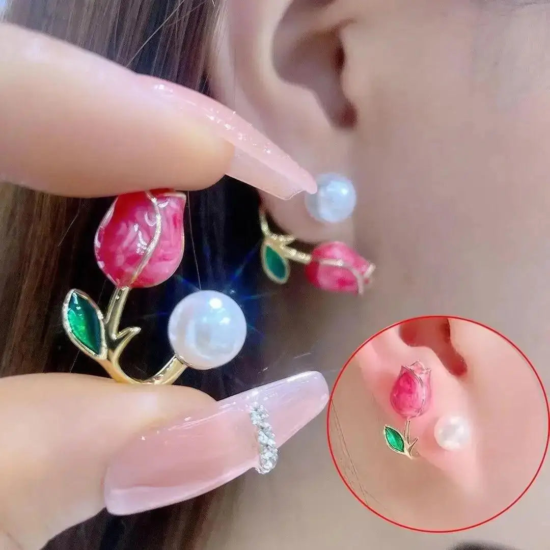 925 Silver Needle Korean Fashion Imitation Pear Earrings For Women Jewelry Luxury Women's Heart Stud Earrings-Dollar Bargains Online Shopping Australia