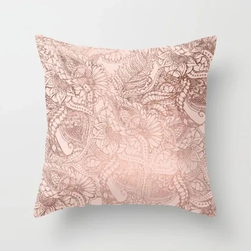 Nordic Style Pink Pillow Marble Geometric Series Waist Rest Cover Sofa Cushion with Removable-Dollar Bargains Online Shopping Australia