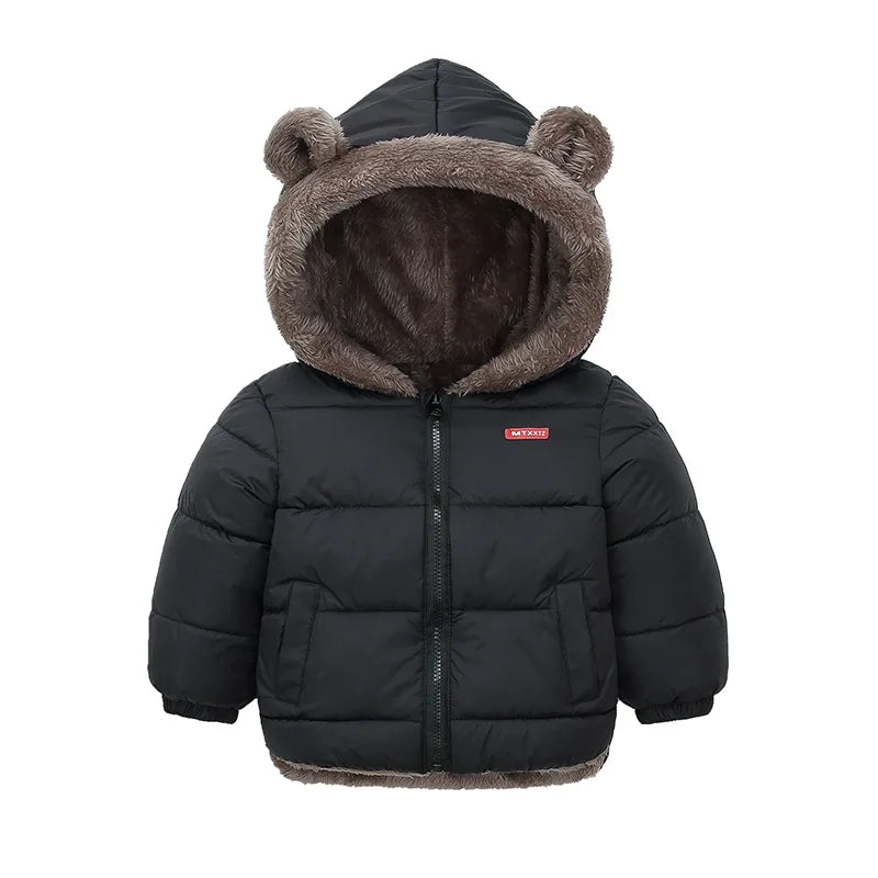 Baby Boys Girls Jacket Hooded Cotton Outerwear Children's Thick Fleece Coat Cashmere Padded Jackets Winter Boys Girls Warm Coats-Dollar Bargains Online Shopping Australia