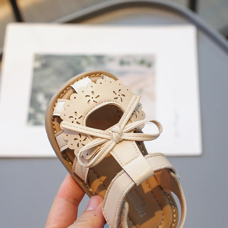 Summer Baby Girls Sandals Cut-Outs Lace Princess Shoes Children Sandals Anti Slip Soft Sole Toddler Kids Beach Shoes-Dollar Bargains Online Shopping Australia