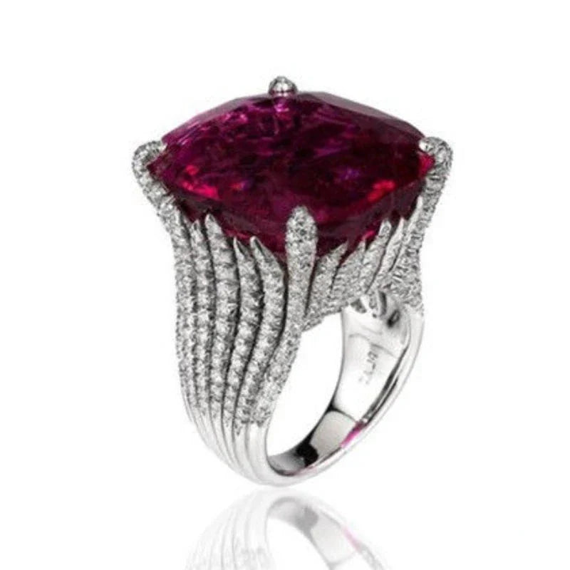 Luxury Sterling Silver Ring 3Ct Zircon Wedding Jewelry Rings Engagement for Women Girls Xmas Gift