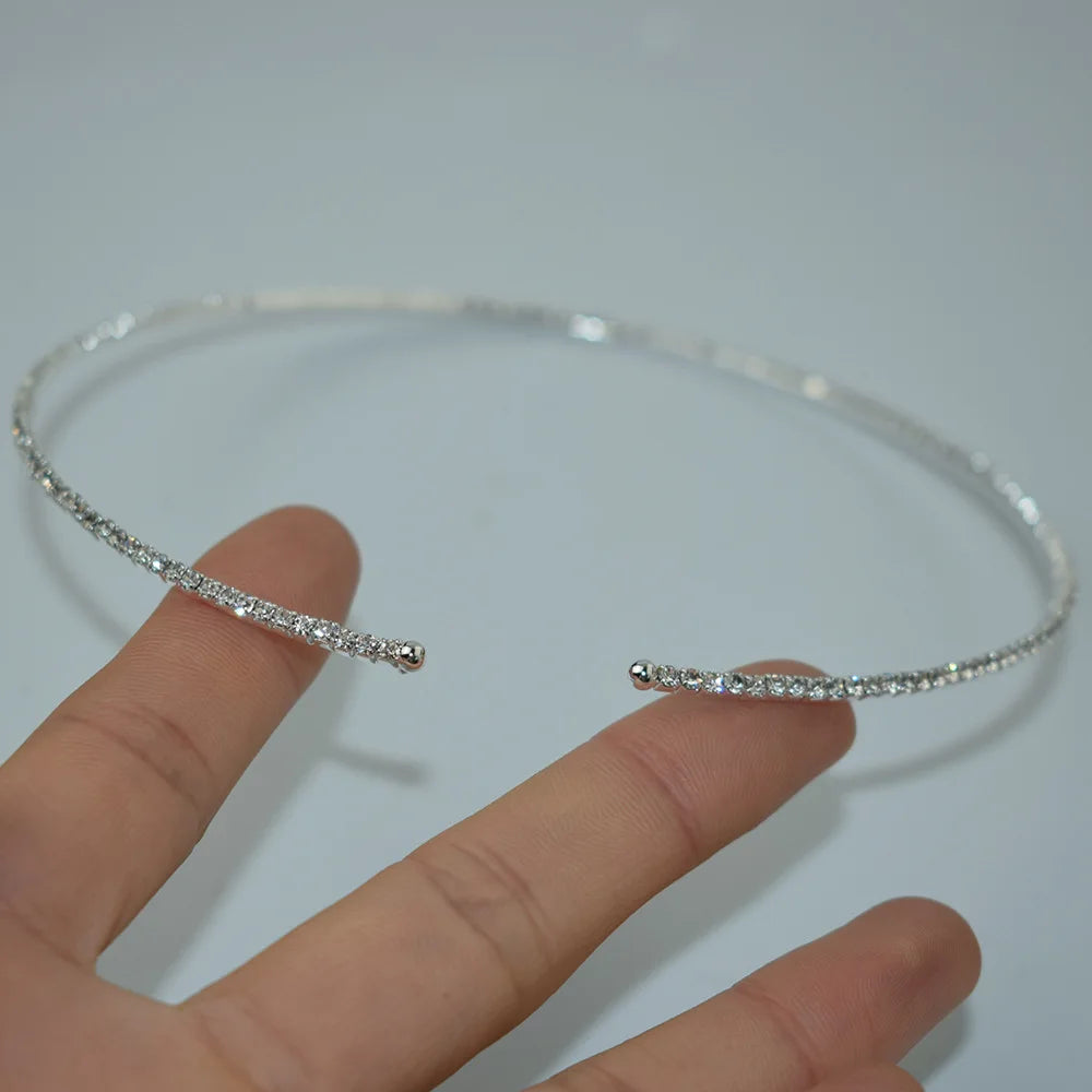 Necklace Women Simple Classic Rhinestones Choker Neck Necklaces Jewelry Open Collar Gift-Dollar Bargains Online Shopping Australia