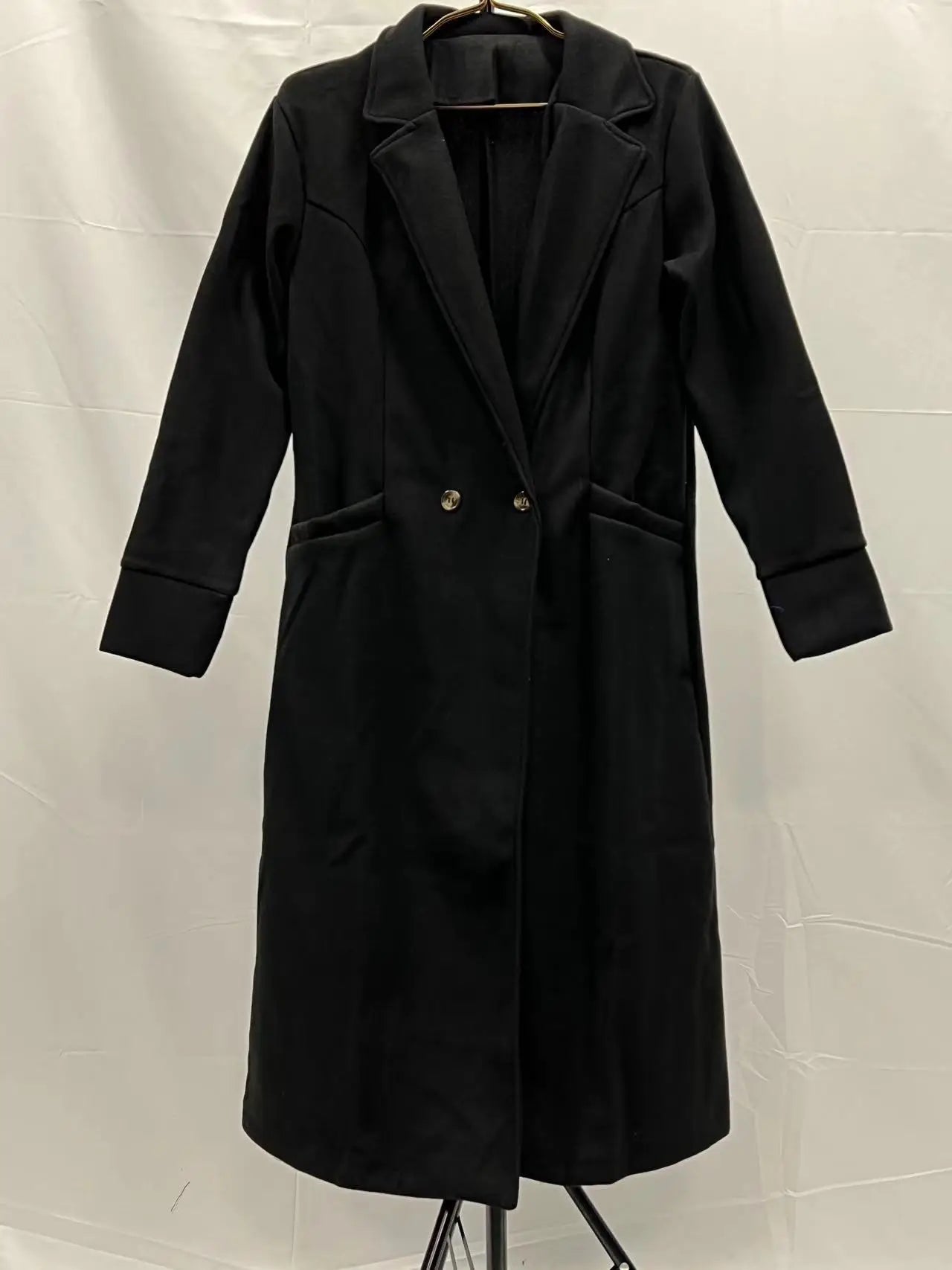 simple long-sleeved lapel double-breasted woolen coat for women-Dollar Bargains Online Shopping Australia