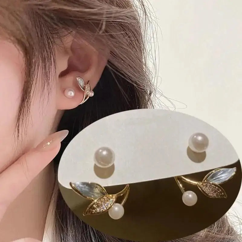 925 Silver Needle Korean Fashion Imitation Pear Earrings For Women Jewelry Luxury Women's Heart Stud Earrings-Dollar Bargains Online Shopping Australia