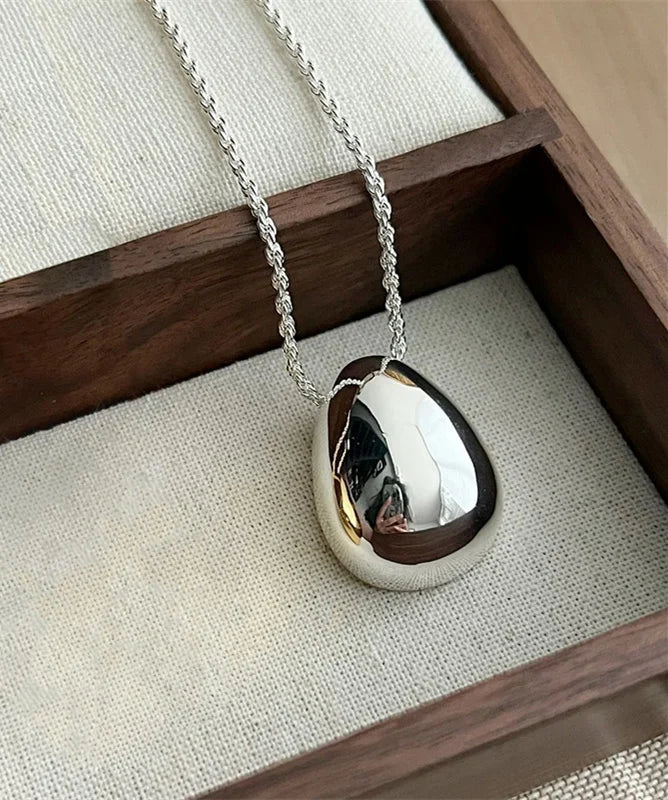 Smooth Metal Teardrop Pendant Necklace For Women Female Party Gift-Dollar Bargains Online Shopping Australia