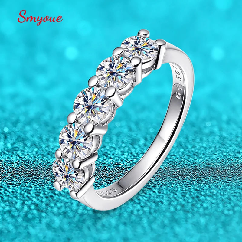 Moissanite Ring for Women Stone Match Diamond Wedding Band Bride S925 Sterling Silver-Dollar Bargains Online Shopping Australia