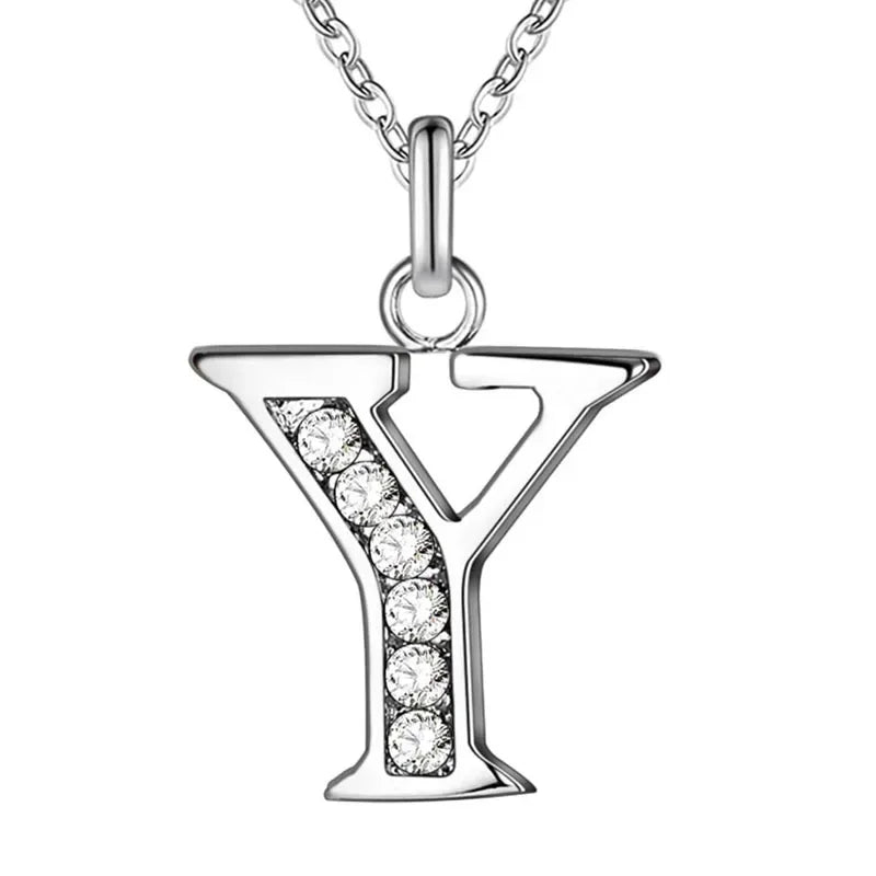 26 Letter A-Z Silver Plated Necklace Color Jewelry Pendant Metal Stamp-Dollar Bargains Online Shopping Australia