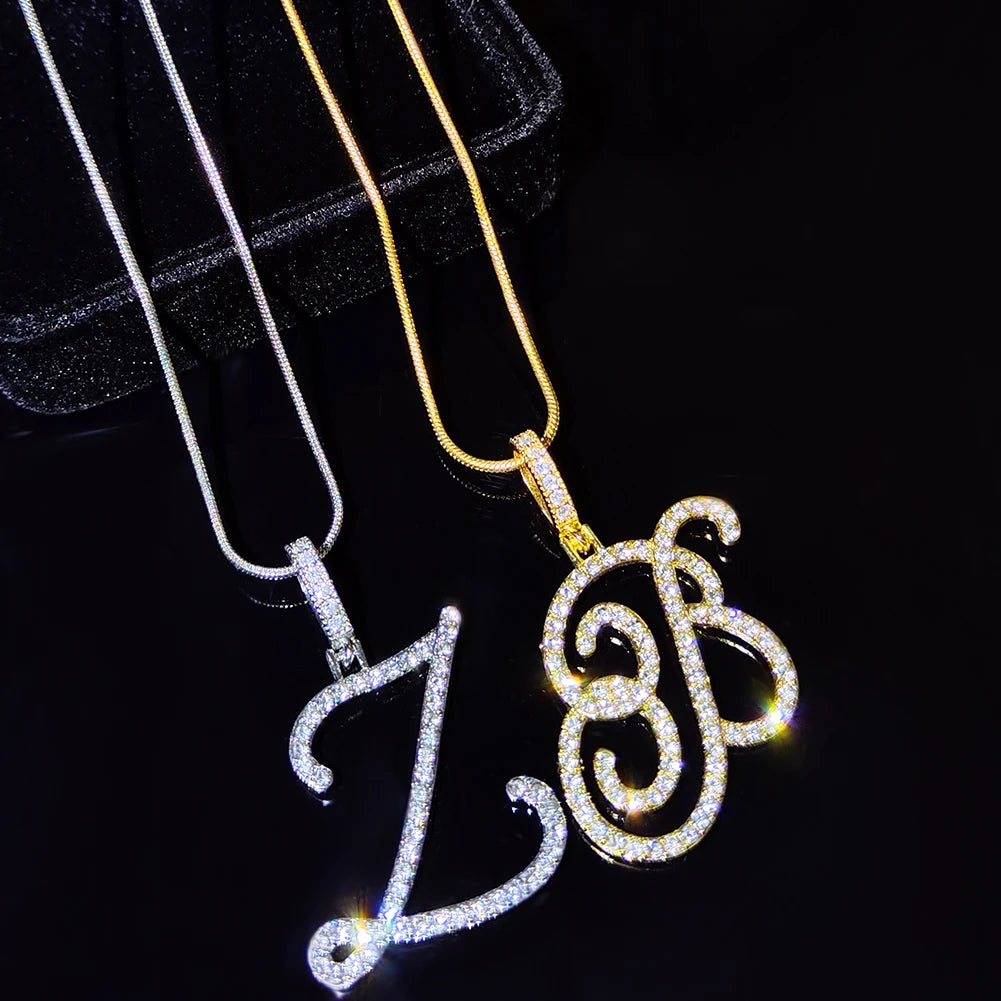Cursive Initial Letter Name Pendant Necklace For Women Simple Rope Chain Letter Necklace Fashion Jewelry Gift-Dollar Bargains Online Shopping Australia