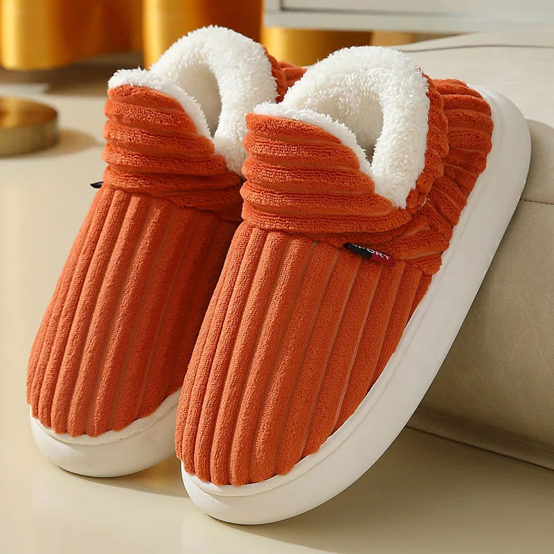 Unisex Home Men Cotton Slippers Casual Plush Shoes Warm Velvet Sneakers-Dollar Bargains Online Shopping Australia