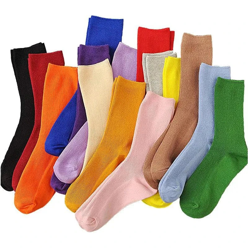 Harajuku Retro Women Lady Cotton Loose Socks Winter In Tube Korean