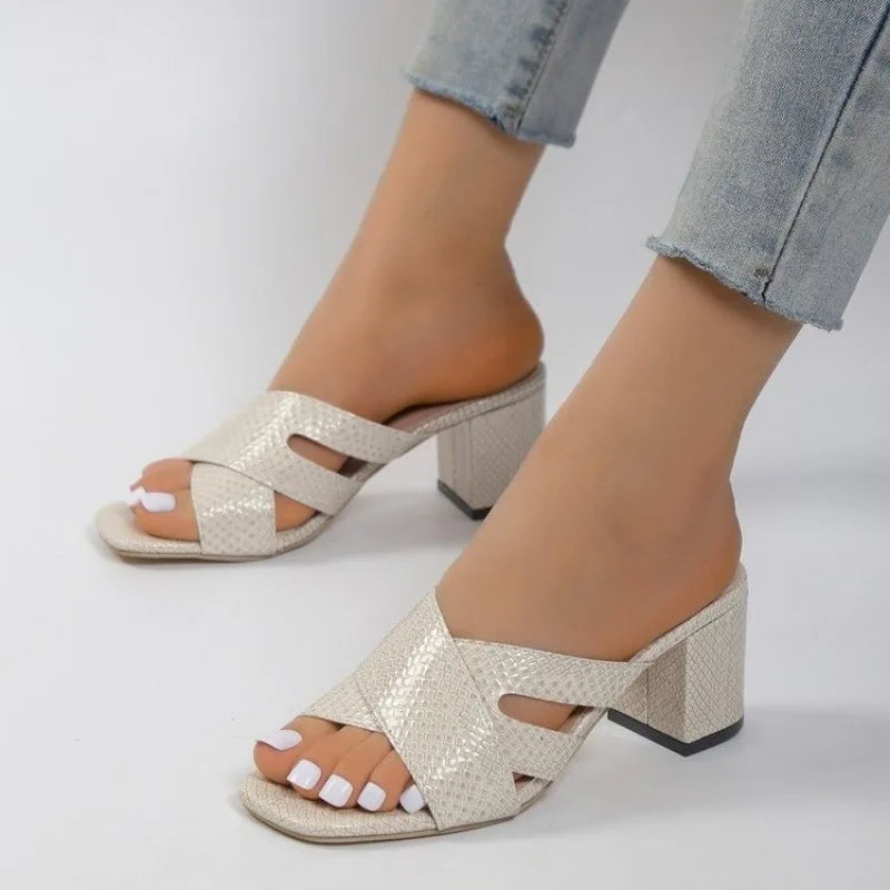 Women Shoes Sexy Soft Leather Female Flipflop Slippers Summer Fashion Heels Slides Shoes for Girls Comfortable Sandals-Dollar Bargains Online Shopping Australia