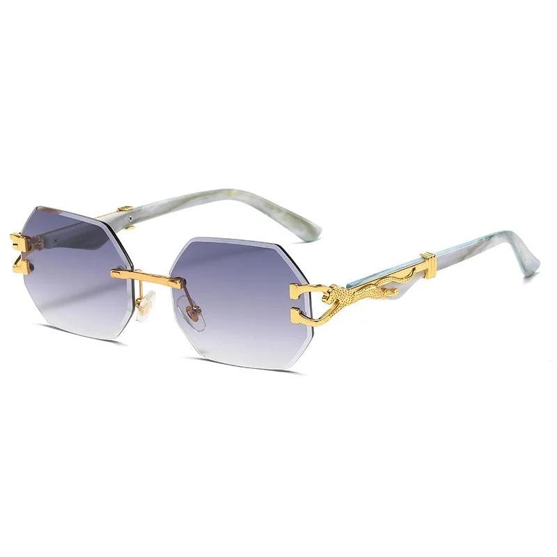 Hexagon Rimless Sunglasses Square Women Retro Men Sun Glasses Brand Designer Eyewear UV400 Shades Oculos Female Gafas-Dollar Bargains Online Shopping Australia