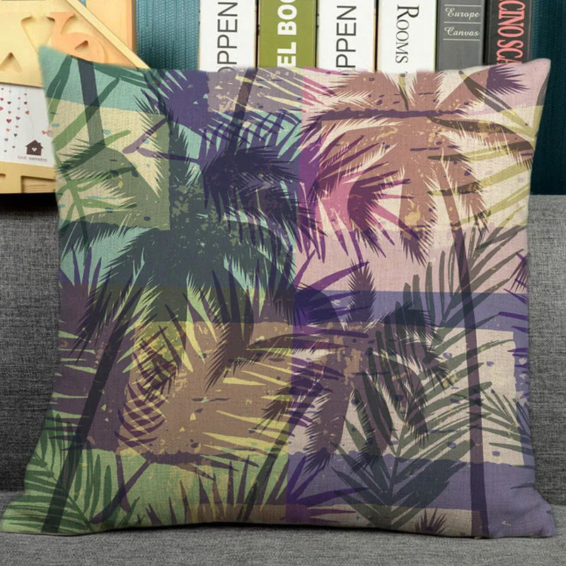 Nordic plant print cushion home decorative pillow 45x45cm pillowcase Modern sofa Decor tropical leaves seat back-Dollar Bargains Online Shopping Australia