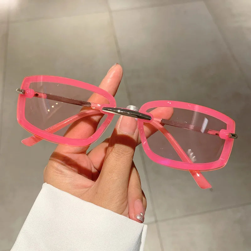 Y2K Square Sunglasses Women Vintage Fashion Sun Glasses For Men Trendy Punk Pink Candy Color Shades UV400-Dollar Bargains Online Shopping Australia