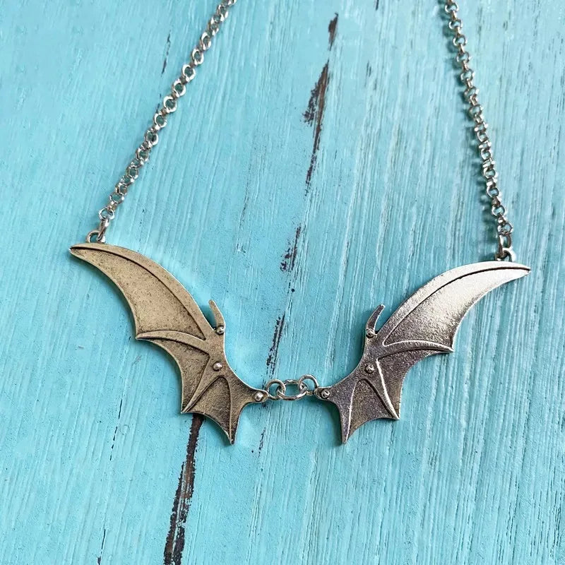 Goth Vampire Vintage Bat Wings Pendant Choker Necklace Christmas Witchy Gift For Women Best Friends New Fashion Jewelry-Dollar Bargains Online Shopping Australia