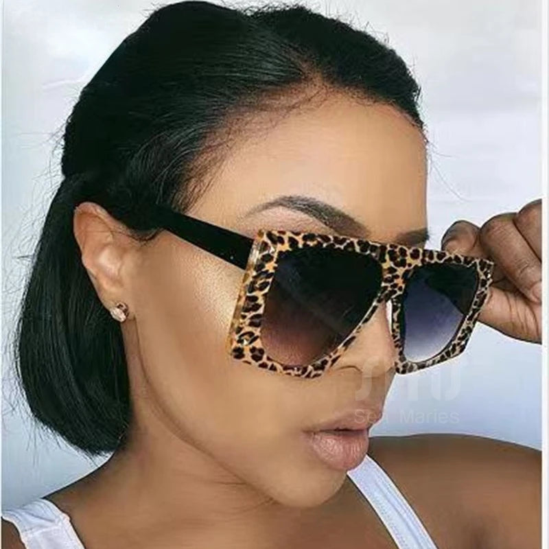 Punk Leopard Sunglasses Women Sexy Oversized Sun Glasses Men UV400 Gradient Shades Steampunk Goggles Eyewear-Dollar Bargains Online Shopping Australia