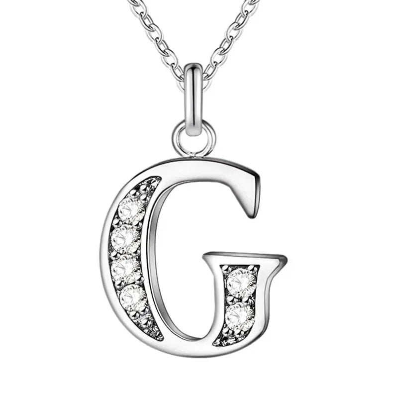 26 Letter A-Z Silver Plated Necklace Color Jewelry Pendant Metal Stamp-Dollar Bargains Online Shopping Australia