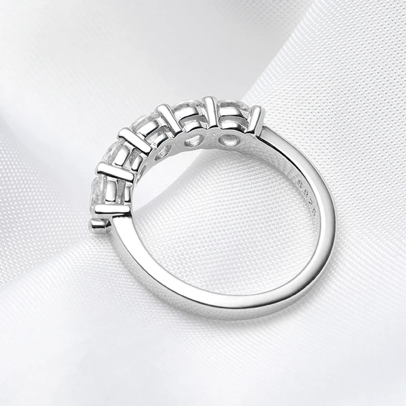 Moissanite Ring for Women Stone Match Diamond Wedding Band Bride S925 Sterling Silver-Dollar Bargains Online Shopping Australia