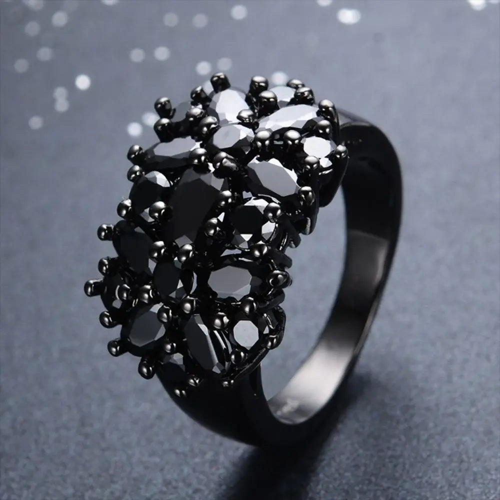 Luxury Rings Unique Female Black Oval Inlaid Cross Border Rings Vintage Big Wedding Rings For Women Men Jewelry Gift Fashion-Dollar Bargains Online Shopping Australia