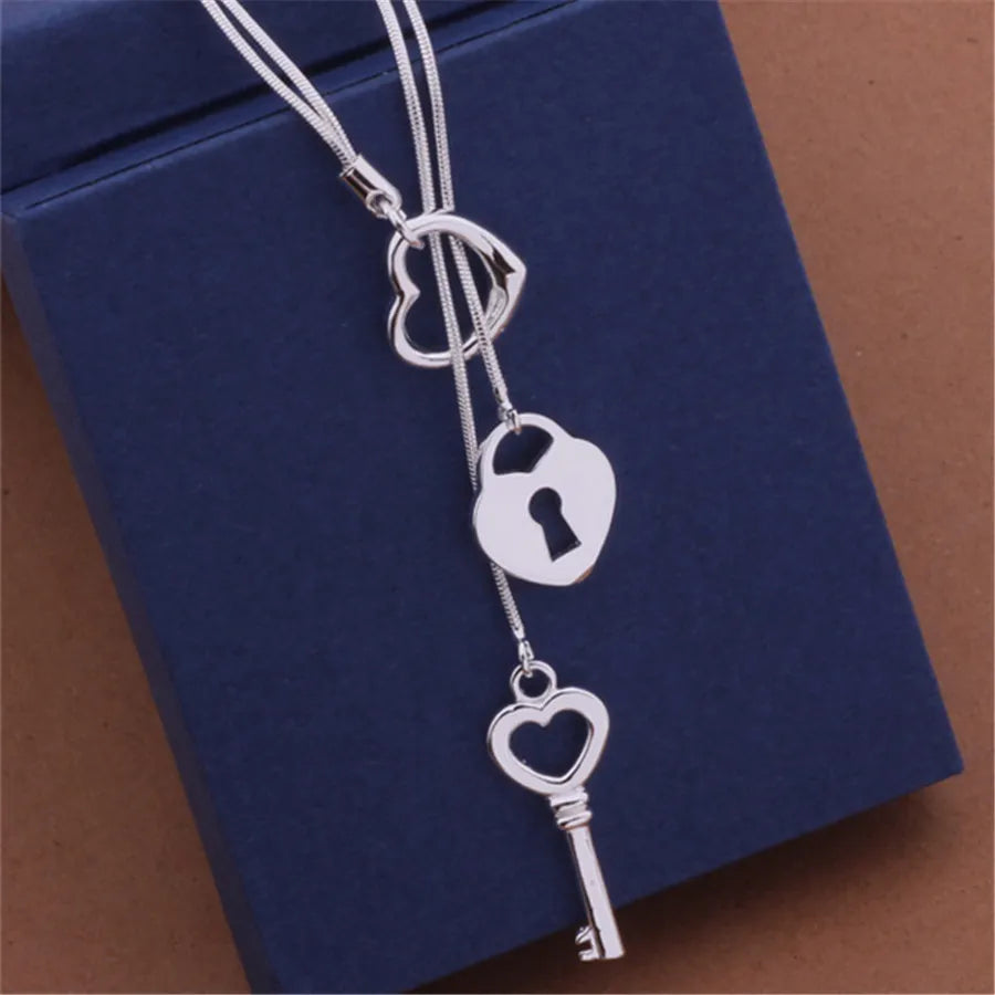 Silver Charms Necklace High-quality Jewelry Exquisite Fashion Women Classic Cute Wedding-Dollar Bargains Online Shopping Australia