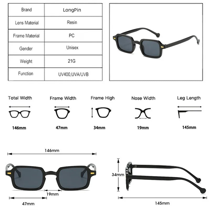 Vintage Small Square Sunglassess for Women Ladies Trendy Driving Eyewear UV400