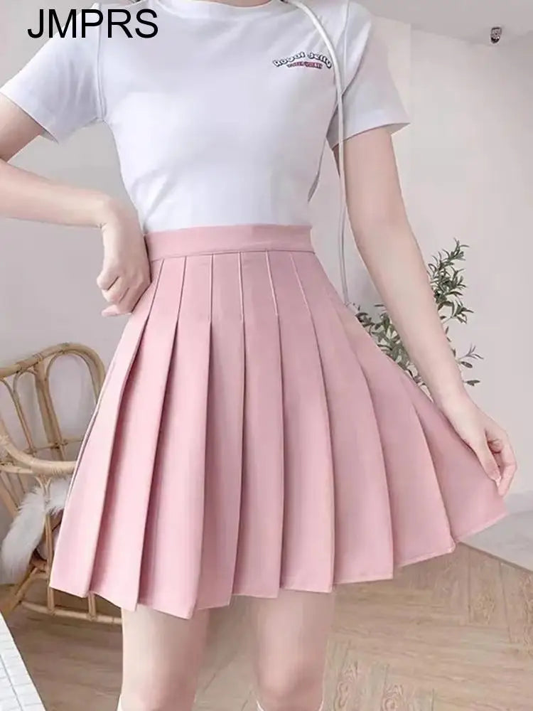 High Waist Women Mini Skirt Summer Slim A Line Pleated Skirt Fashion Button-Dollar Bargains Online Shopping Australia