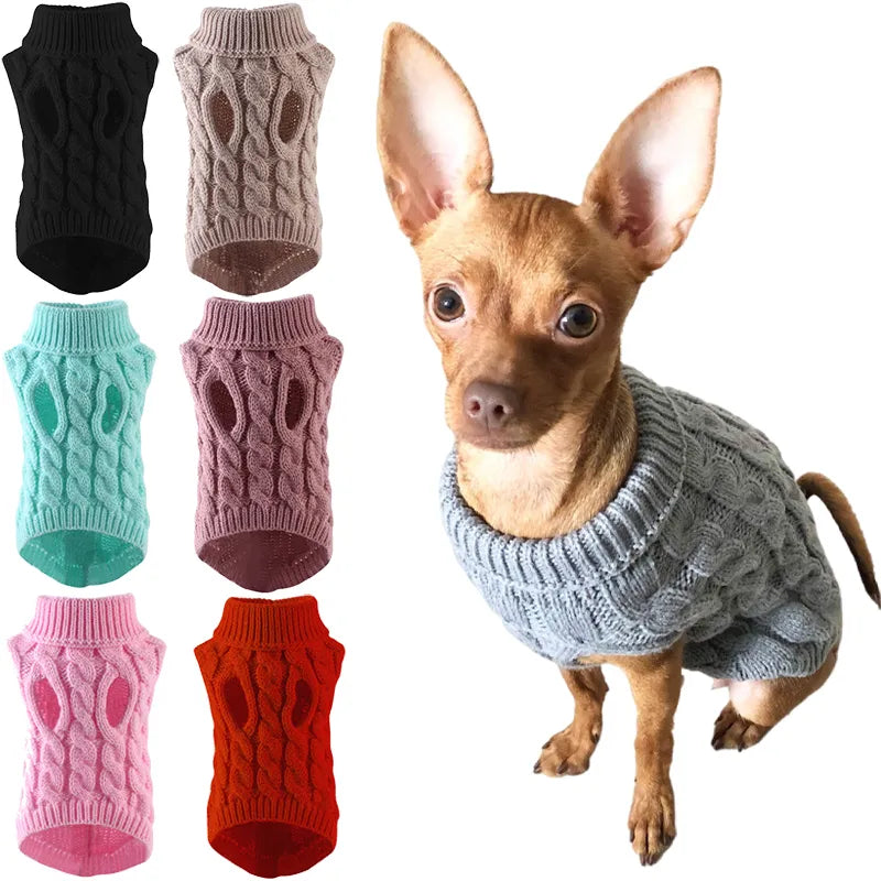 Puppy Dog Sweaters for Small Medium Dogs Cats Clothes Winter Warm Pet Turtleneck Chihuahua Vest Soft Yorkie Coat Teddy Jacket-Dollar Bargains Online Shopping Australia