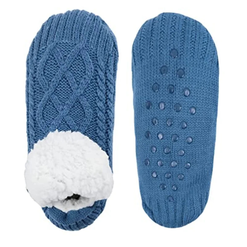 Women Knitted Slipper Socks Cozy Fuzzy Socks Non Slip Socks Winter Indoor Double Layer Bedroom Slipper Socks-Dollar Bargains Online Shopping Australia