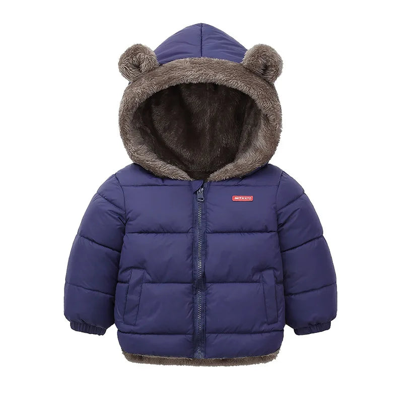 Baby Boys Girls Jacket Hooded Cotton Outerwear Children's Thick Fleece Coat Cashmere Padded Jackets Winter Boys Girls Warm Coats-Dollar Bargains Online Shopping Australia