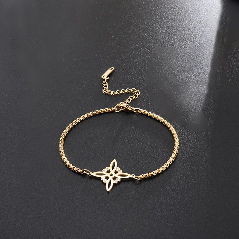 Witch Knot Necklace Stainless Steel Magic Knot Pagan Witchcraft Symbols Pendant Celtic Knot Necklace Jewelry Gifts for Women-Dollar Bargains Online Shopping Australia