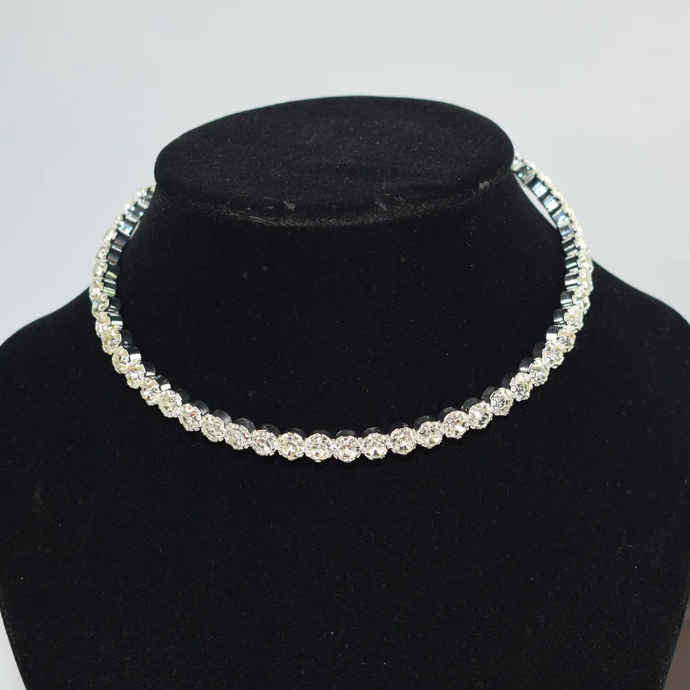 Necklace Women Simple Classic Rhinestones Choker Neck Necklaces Jewelry Open Collar Gift-Dollar Bargains Online Shopping Australia