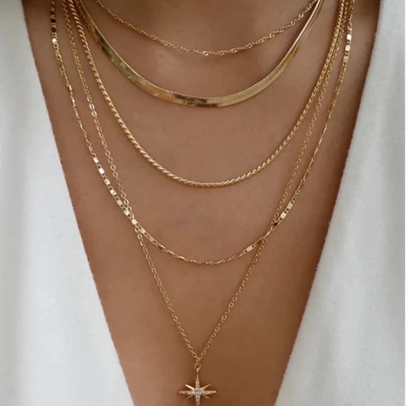 Bohemia Multilayer Crystal Butterfly Pendant Necklaces Women Hollow Heart Choker Necklace Fashion Jewelry Party-Dollar Bargains Online Shopping Australia
