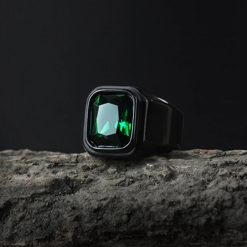 Stainless Steel Jewelry Ring Men Black Stone Rings Charm Fashion Male Women Finger Band Engagement Wedding Gift-Dollar Bargains Online Shopping Australia
