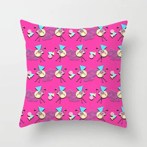 Pink Pillow Flamingo Backrest Headboard Decorative Cushion Nordic Style Office Nap Pillow Car Lumber Pad cute pillow removable-Dollar Bargains Online Shopping Australia