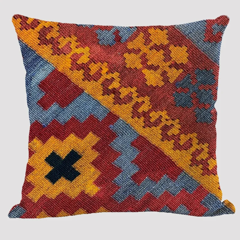 Bohemian Patterns Linen Cushions Case Multicolors Abstract Ethnic Geometry Print Decorative Pillows Case Living Room Sofa Pillow-Dollar Bargains Online Shopping Australia